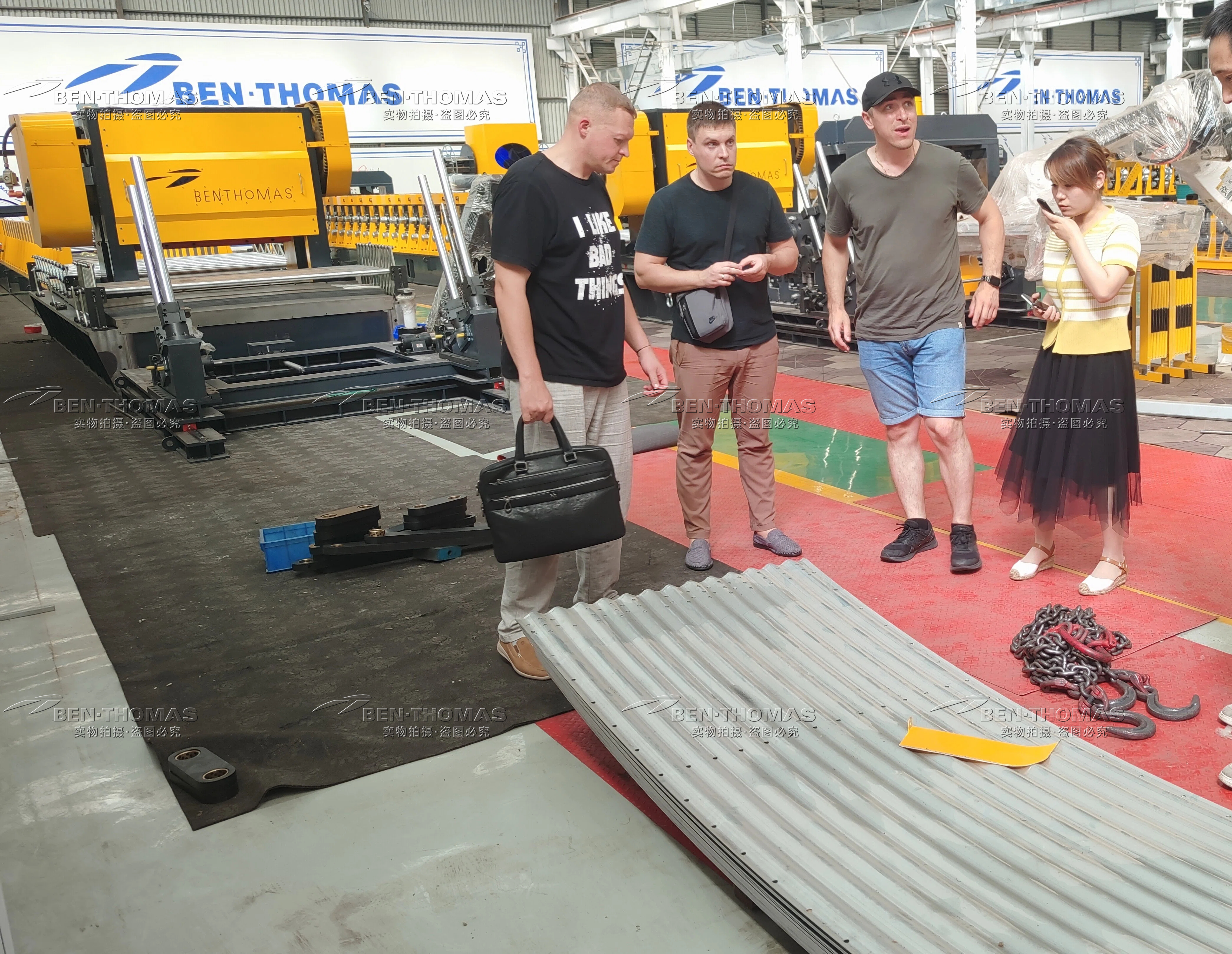 Russia Road Construction Specialist Visits BEN-THOMAS Factory and Places Order for Multi Plate Metal Culvert Pipe Production Line