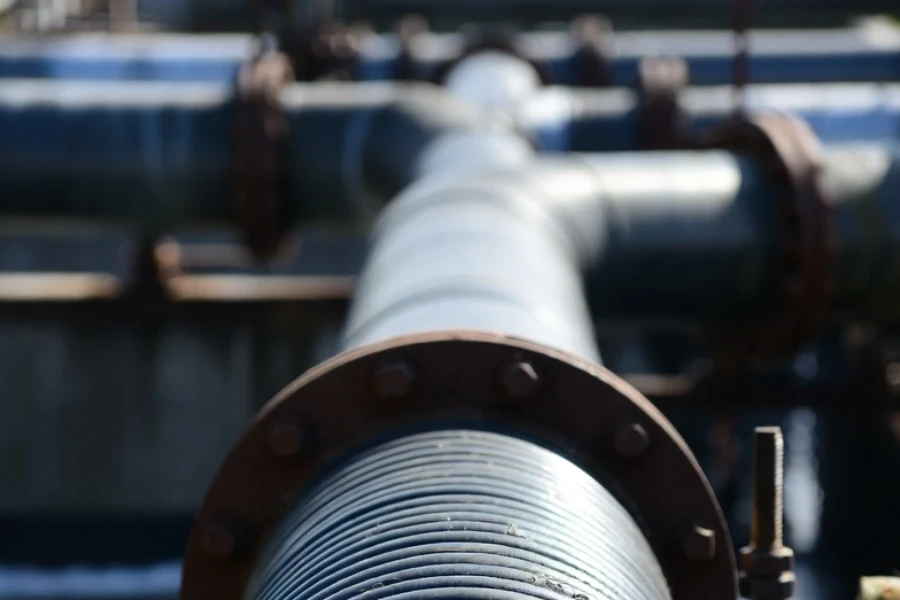 Corrugated pipe used for wastewater management in municipal systems